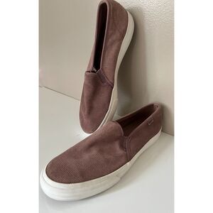 Keds women's Double Decker suede mauve slip-ons. Size 8.